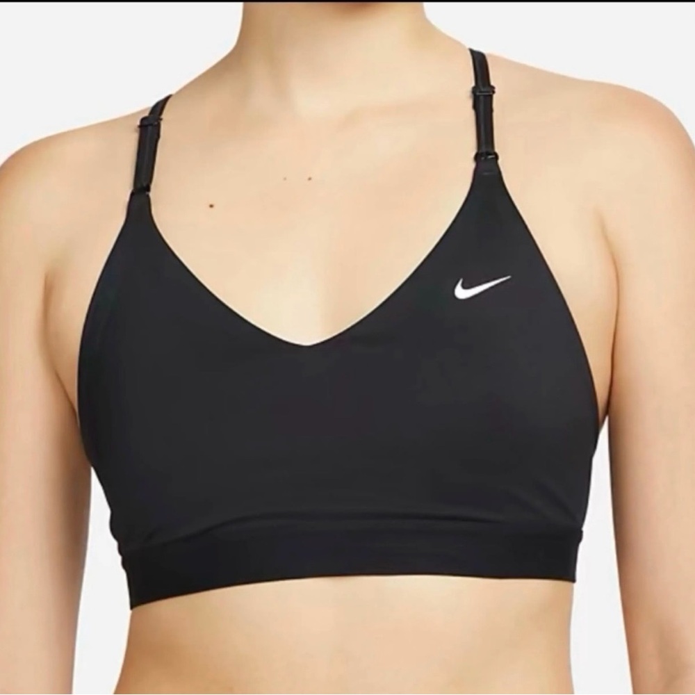Nike Indy Black V‑Neck Sports Bra with Adjustable Straps